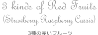 3 kinds of Red Fruits(Strawberry, Raspberry, Cassis) 3種の赤いフルーツ